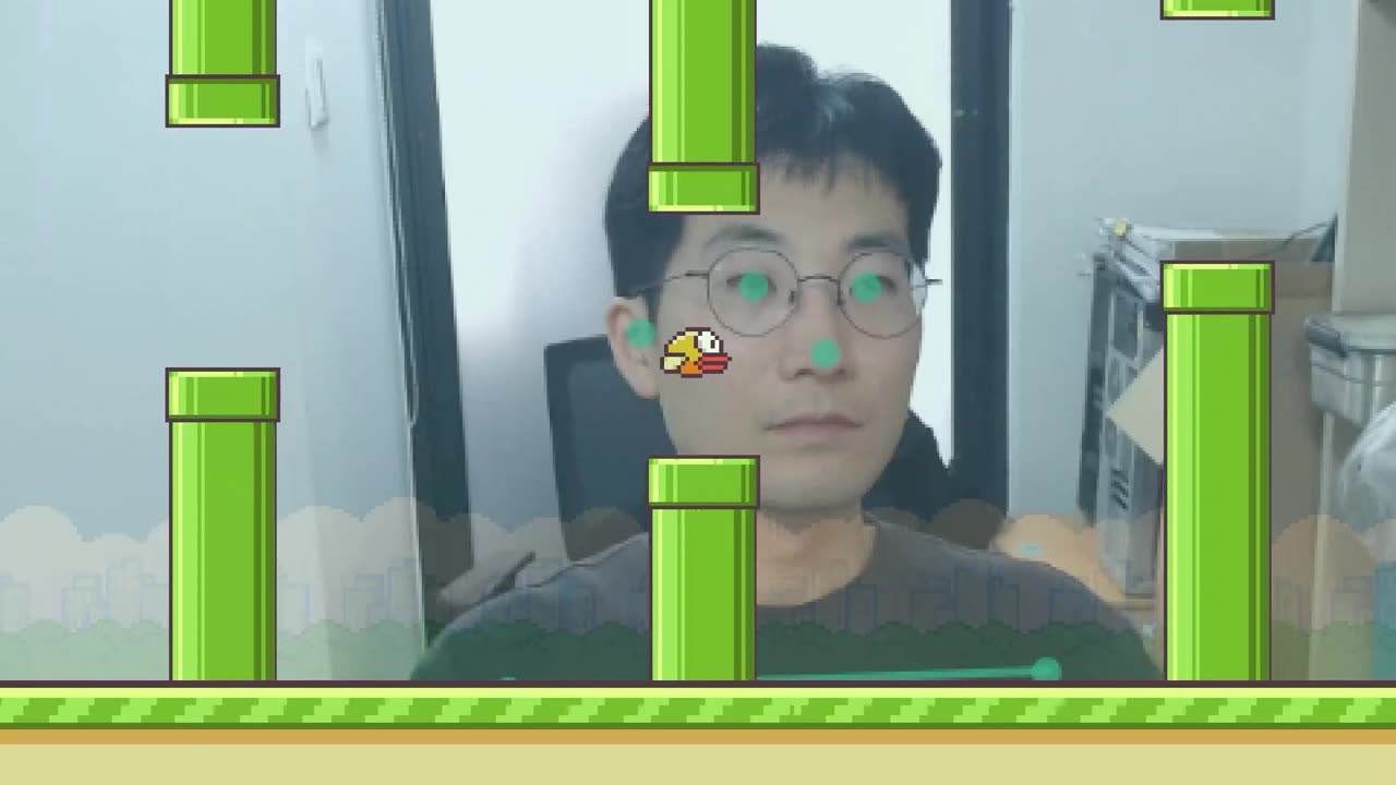 Flappy Bird game with a video-sensing nose