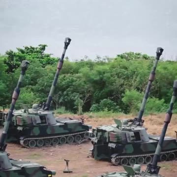 Taiwanese Coastal Artillery Training for a Ground Invasion by China