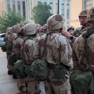 Soldiers in uniforms from different eras have taken over the streets of Washington DC for tomorrow's parade