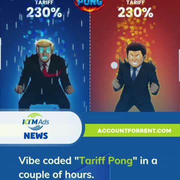 Vibe coded "Tariff Pong" in a couple of hours. - KTM Ads Agency - accountforrent.com