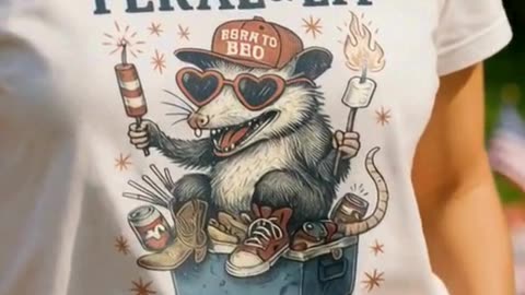 Feral & Lit Possum PNG | Funny 4th of July Shirt Design (Short Video)