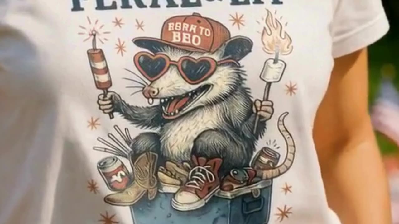 Feral & Lit Possum PNG | Funny 4th of July Shirt Design (Short Video)