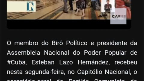 Esteban Lazo recebe secretário-geral do Partido Comunista Sul-Africano. 2025/07/07