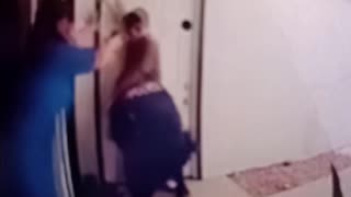 Wild front door ambush on police officer