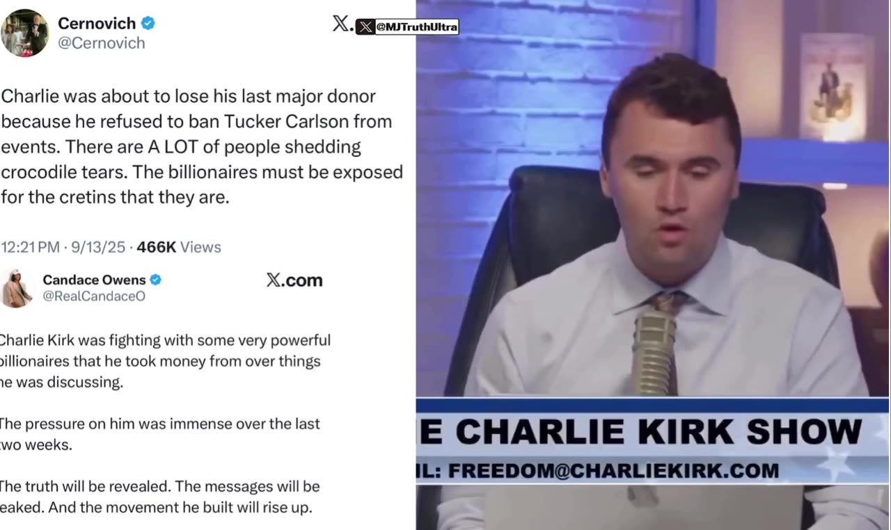 Charlie Kirk — Donors wanted him to ban Tucker