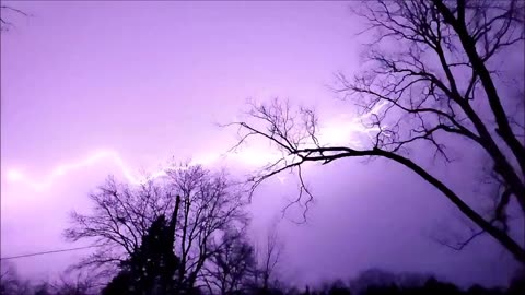 Lightning shoots by across the sky