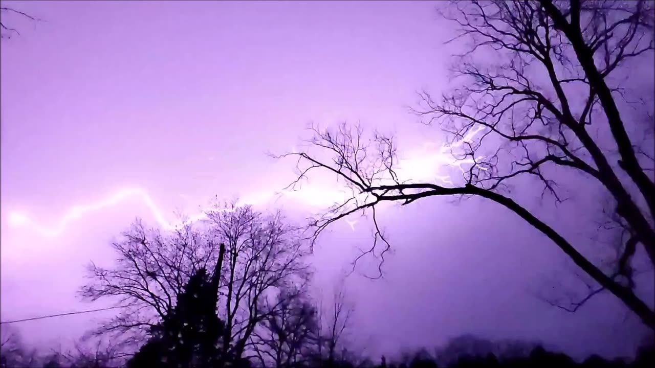 Lightning shoots by across the sky