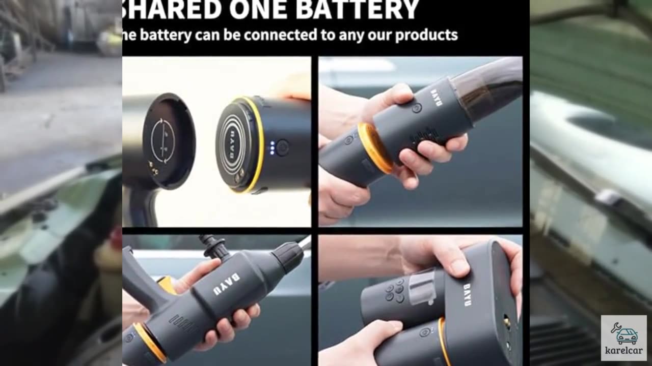 BAYU 4 in 1 Car Smart Kit, 19000PA Car Vacuum Cleaner, 200PSI Cordless Pressure