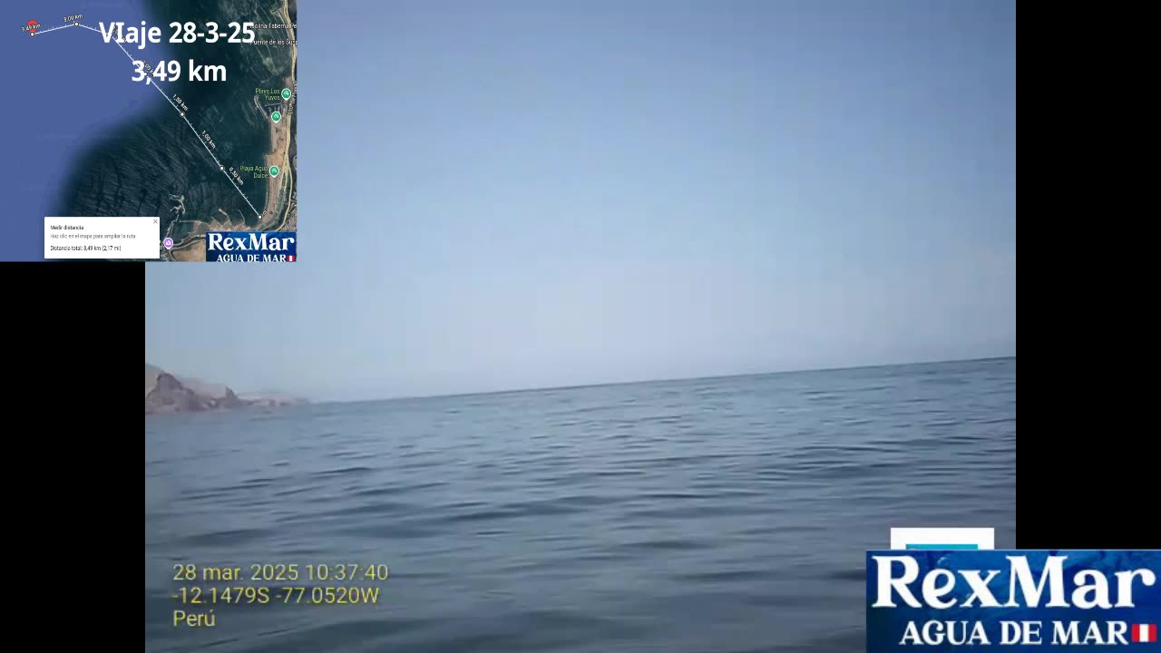 Viaje Completo de extracción de Agua de Mar RexMar Perú 🇵🇪 del 28-3-25 . Realizado a 3,49 km