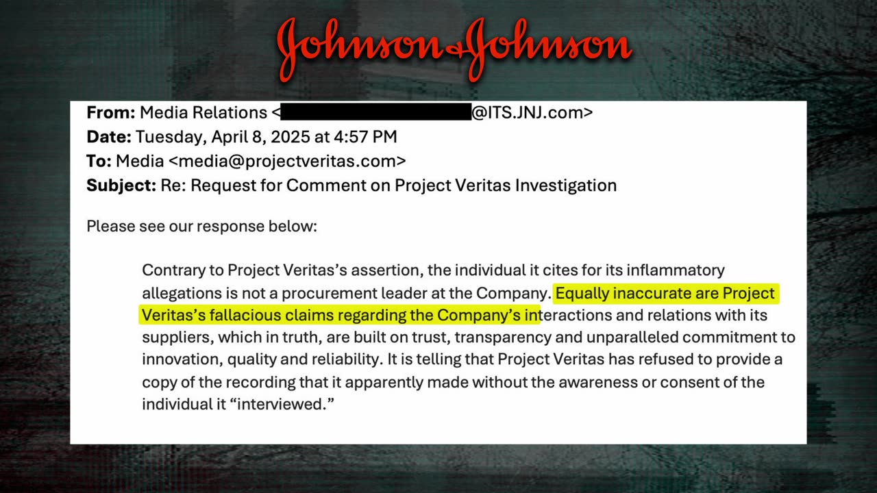 🚨 JOHNSON & JOHNSON RESPONDS.