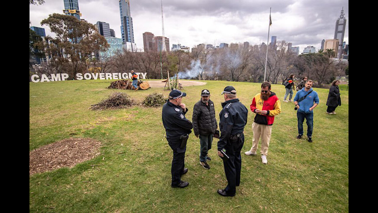 Neo-Nazis have rushed and attacked Melbourne's Camp Sovereignty