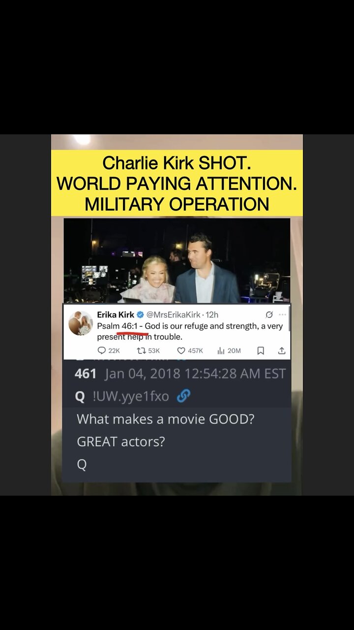 Charlie Kirk SHOT. WORLD PAYING ATTENTION. MILITARY OPERATION