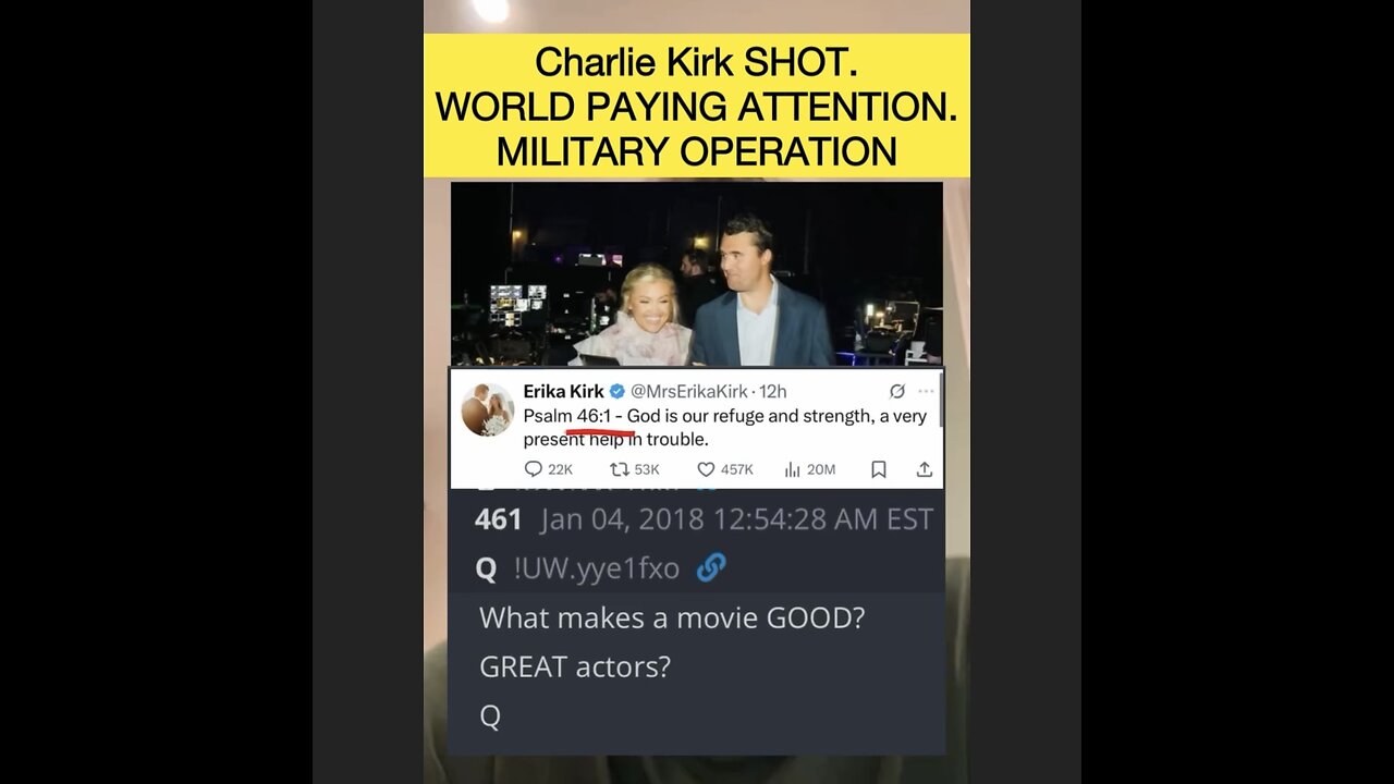 Charlie Kirk SHOT. WORLD PAYING ATTENTION. MILITARY OPERATION