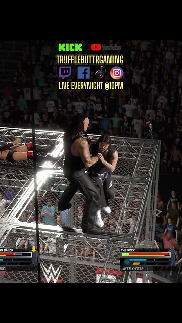 Hell In A Cell Choke Slam 🔥🔥🔥#wwe2k25 #wwe #wwf #therock #johncena #fyp