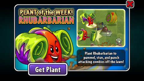 Plants vs Zombies 2 - Plant of the Week - Rhubarbarian - August 2025