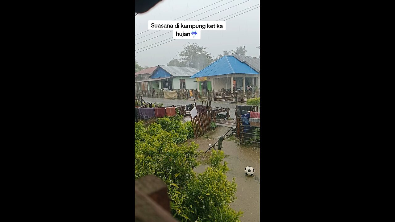 The rainy atmosphere in my hometown in Indonesia.