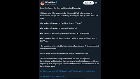 Dear FBI, Secret Service, and Homeland Security…17 Hours ago, this man posted a video on TikTok