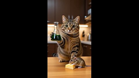 Shocking 😱😱 The cat laid a trap for the mouse! 驚き!猫ちゃんが罠を作ってネズミ退治!