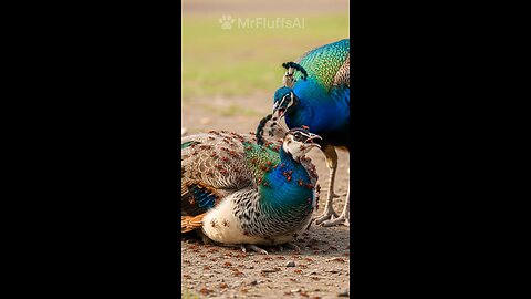 peacock was covered in spiders