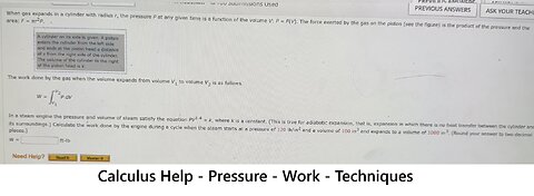 Calculus Help: When gas expands in a cylinder with radius r, the pressure P at any given time is a
