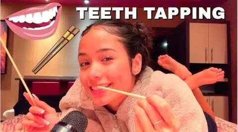 ASMR TEETH TAPPING WITH CHOPSTICK NEW TRIGGER 💕