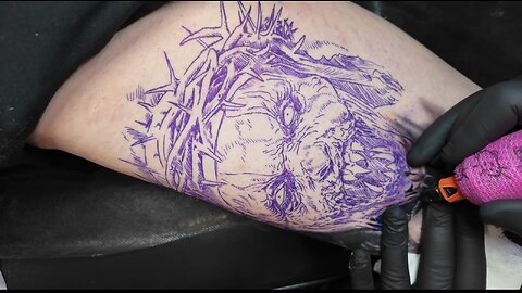 HORROR BLACK AND GREY TATTO