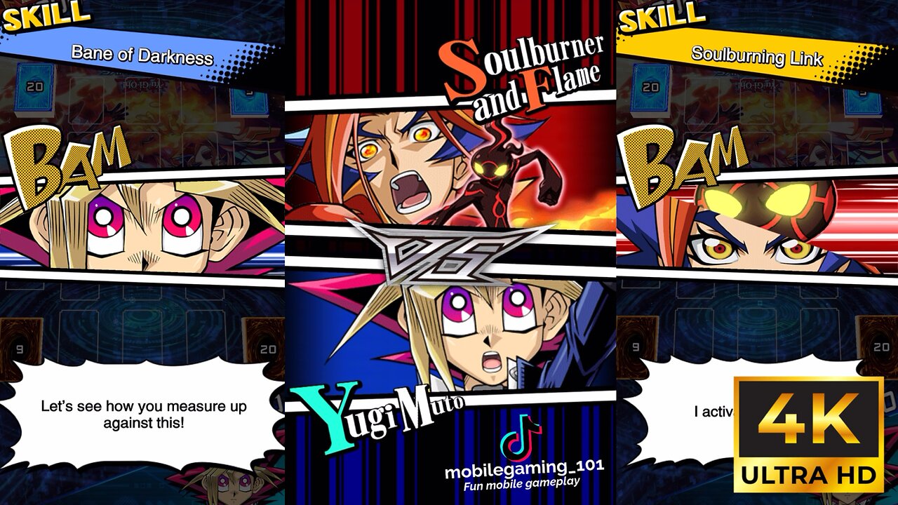 [4K Raw Uncut] Yugi Muto Dark Magician VS Soulburner and Flame Salamangreat , 武藤 遊戯 VS ソウルバーナー＆フレイム , 遊☆戯☆王 デュエルリンクス