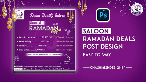 how to Make Saloon Ramadan Deals Post Design💕 | Photoshop Editing | Chashmish Designer