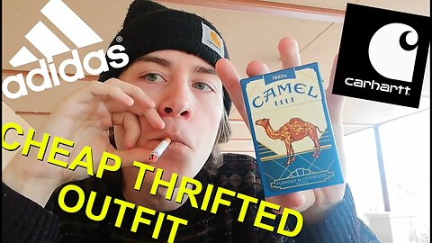 Smoking a Camel Blue Cigarette + Cheap Thrifted Fit