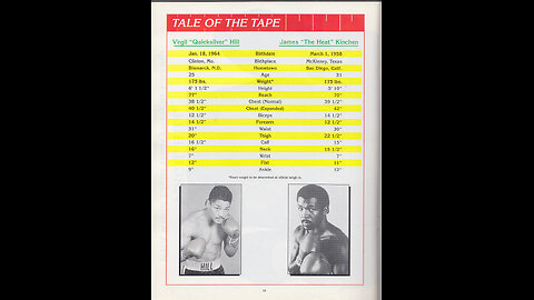 Virgil Hill vs James Kinchen - Oct 24 1989 - Civic Center, Bismarck, ND