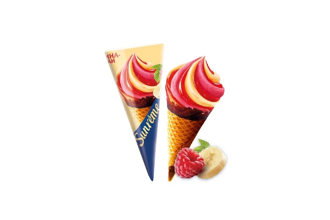 Banana raspberry ice cream