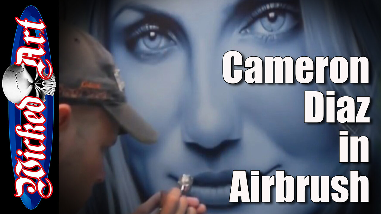 Watch Cameron Diaz Come to Life in Airbrush | Realistic Monochrome Portrait Painting
