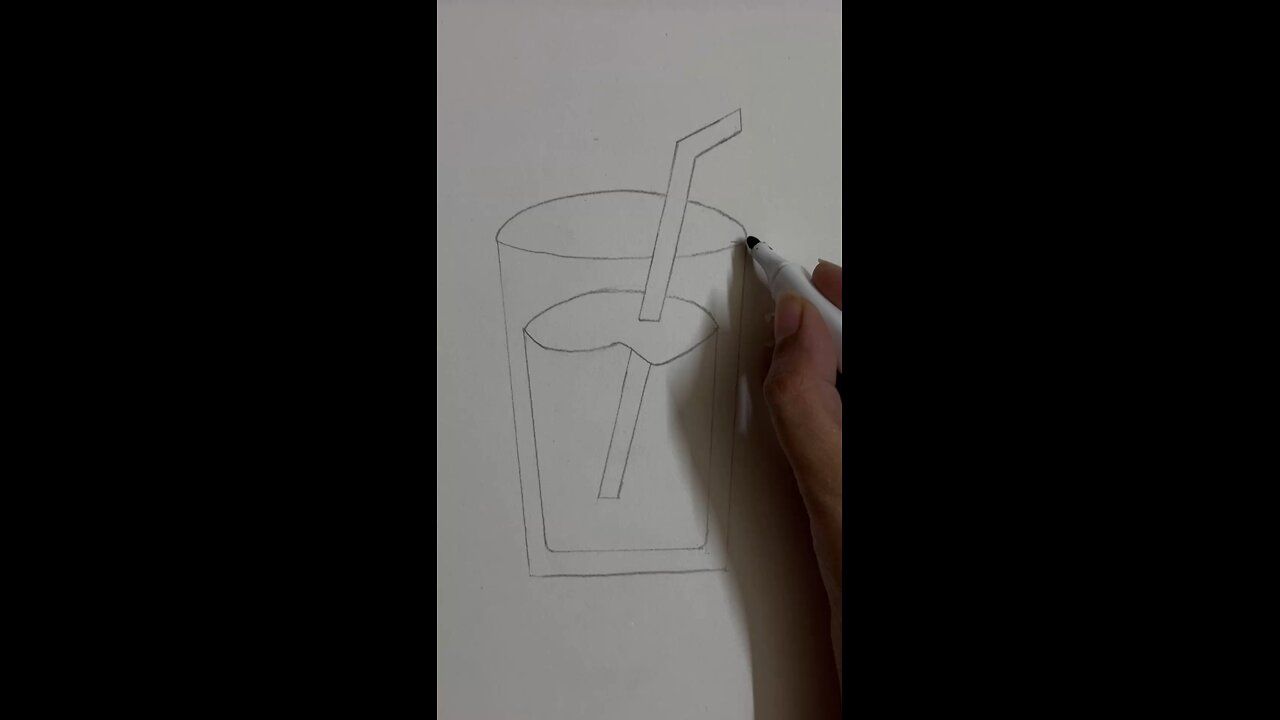 Glass with straw🍹 Satisfying drawings