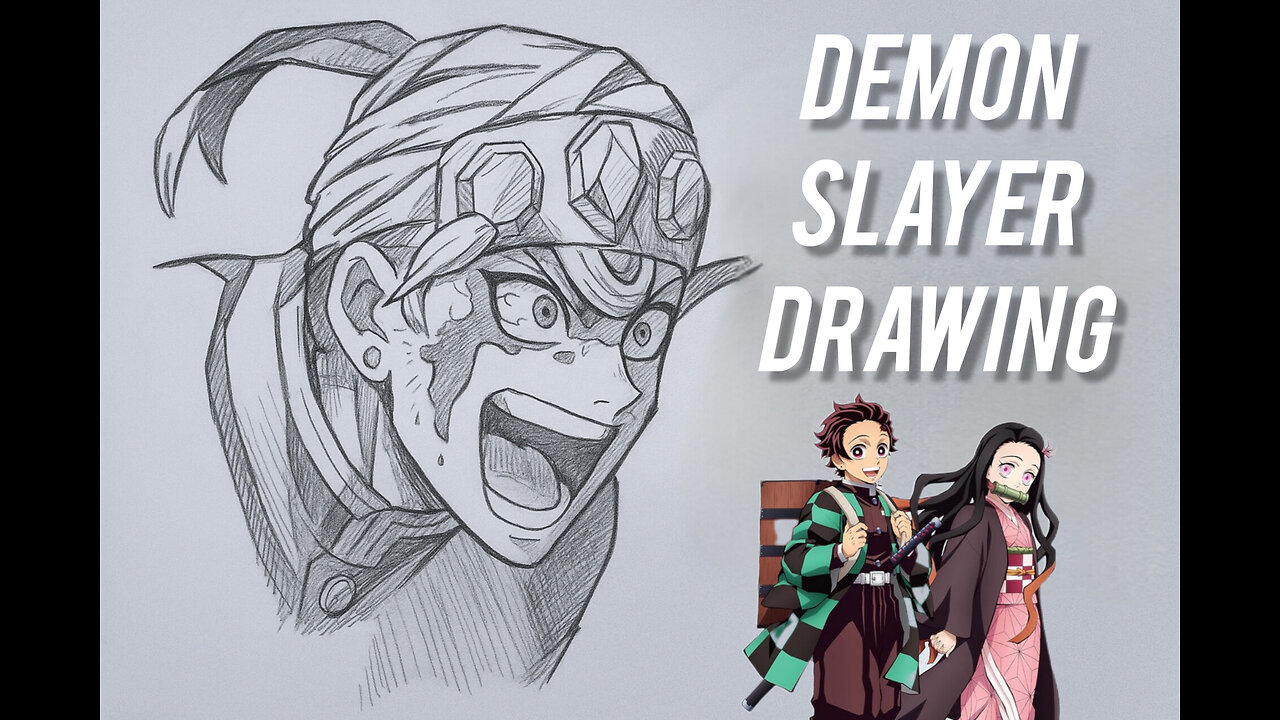 "Tengen Uzui Fan Art – The Flashy Sound Hashira in Pencil"
