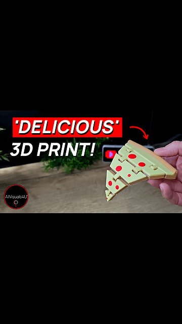 🍕 Articulated 3D Prints - 3D Printed Pizza Slice - 3D Pizza Slice - 3D Pizza Model | #Shorts