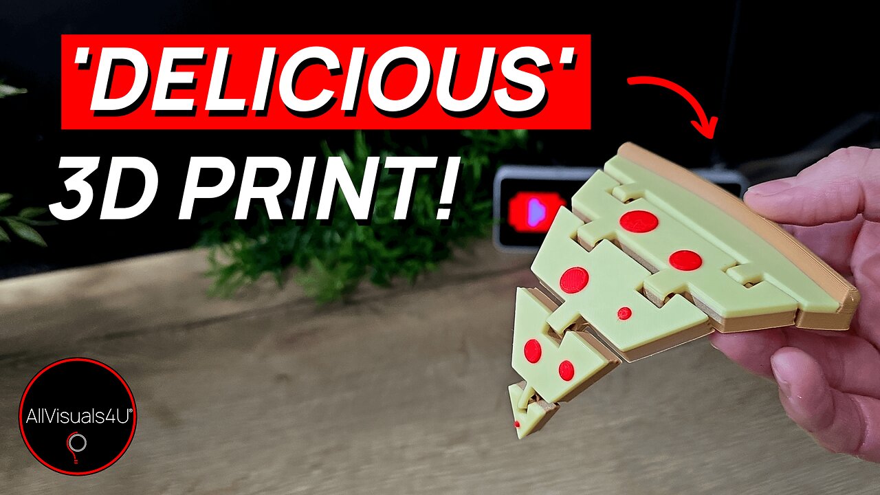 🍕 Articulated 3D Prints - 3D Printed Pizza Slice - 3D Pizza Slice - 3D Pizza Model | #Shorts