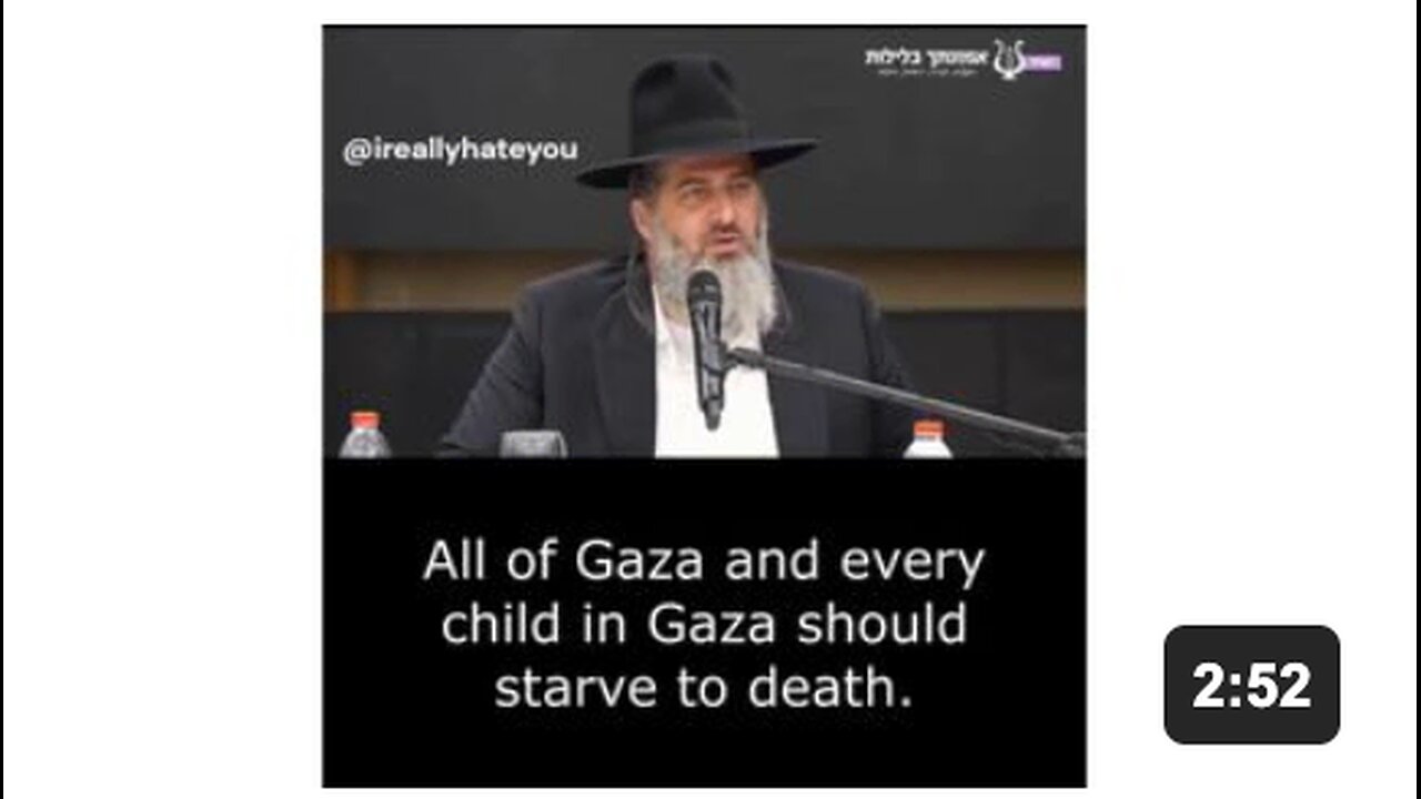 Israeli Rabbi Ronen Shaulov: "All of Gaza and every child in Gaza should starve to death.”