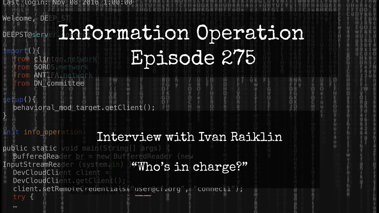 IO Episode 275 - Ivan Raiklin - Who's In Charge? 6/1/25
