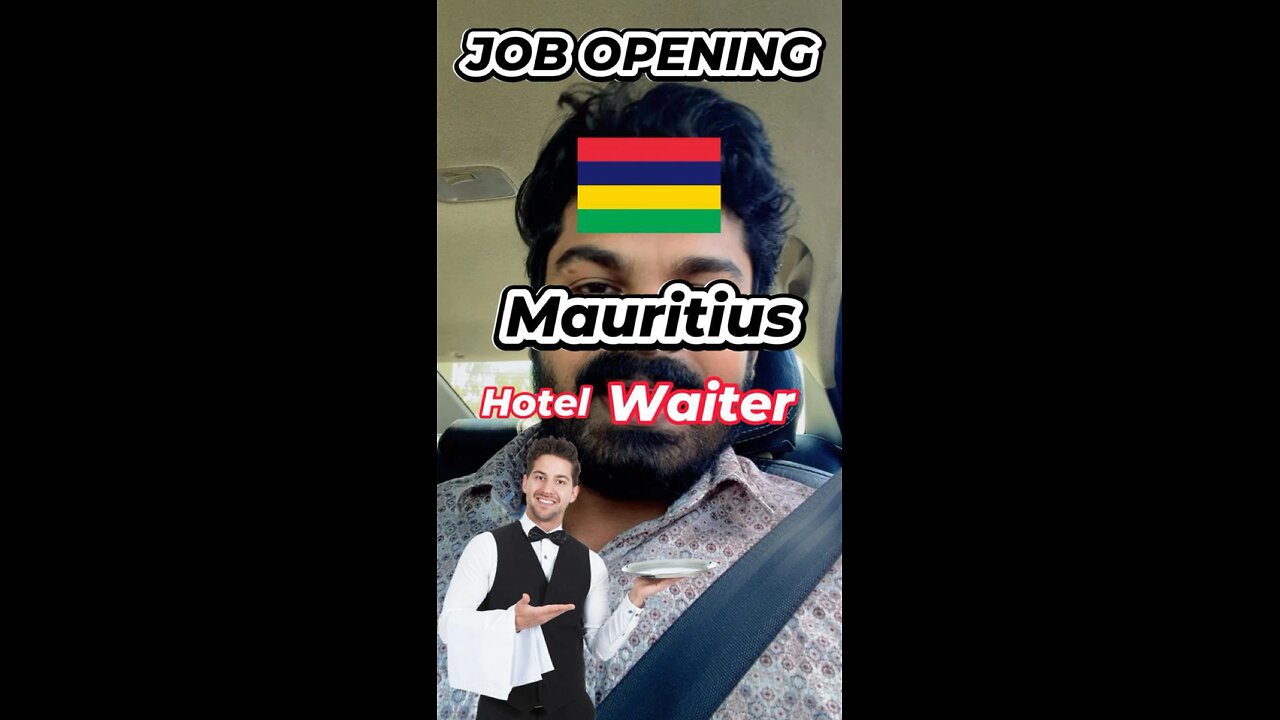 Waiter job in Mauritius hotels