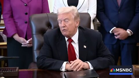 Trump makes an announcement from the Oval Office