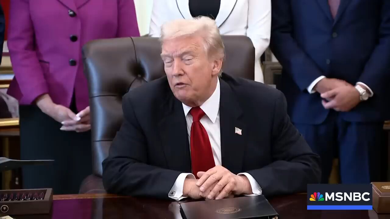 Trump makes an announcement from the Oval Office