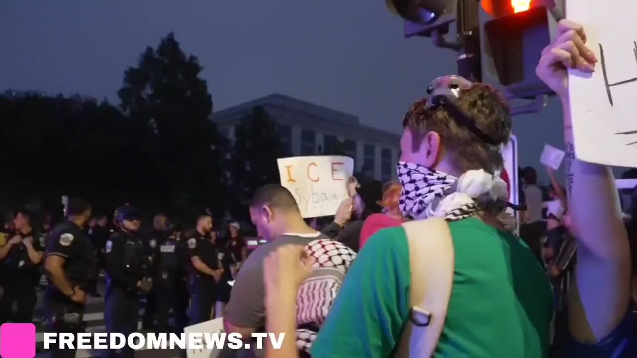 ‘No Kings’ Protesters Harass the Military Parade Attendees as They Leave the Event