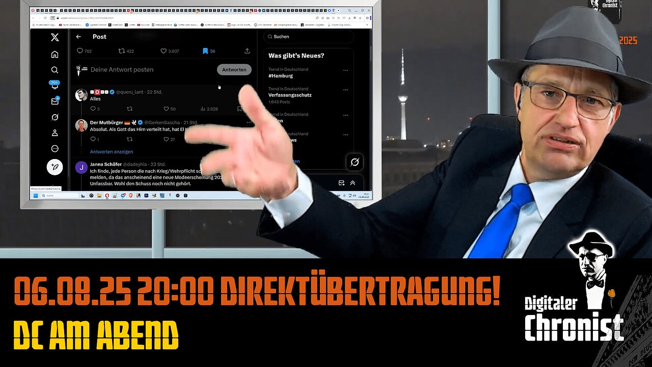 Aufzeichnung vom 06.08.25 Direktübertragung! DC am Abend