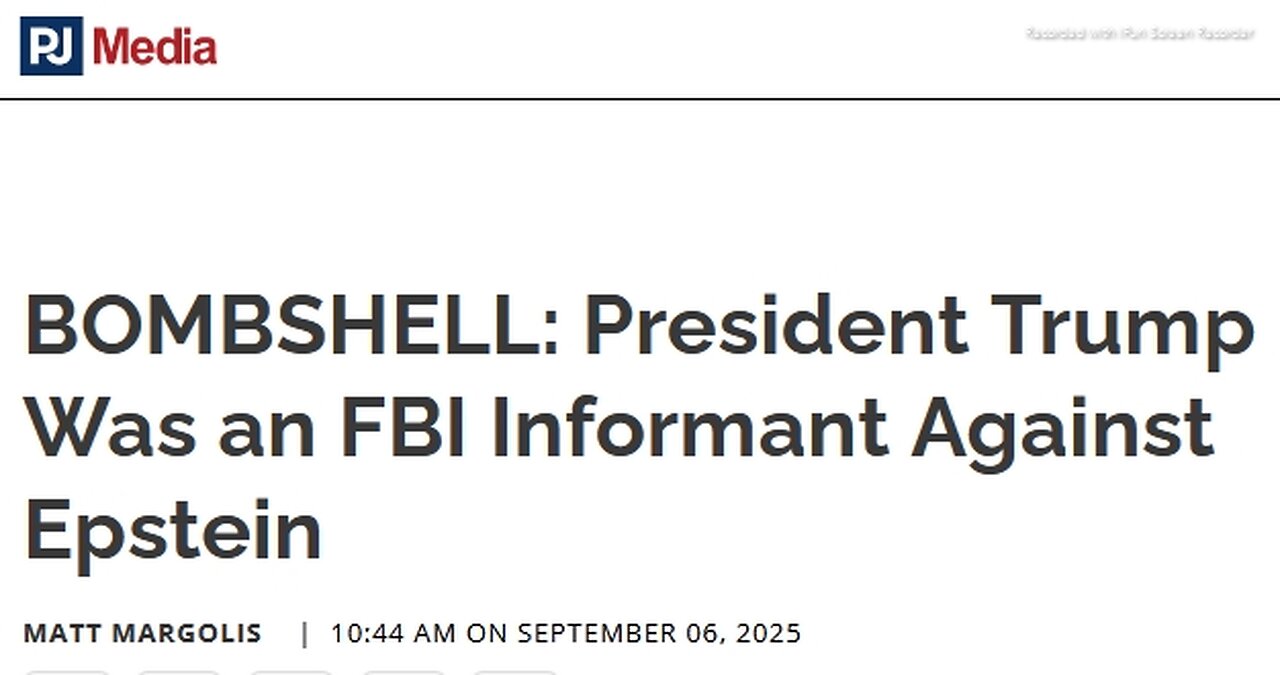 SPEAKER MIKE JOHNSON>President Trump Was an FBI Informant Against Epstein - ALSO Matt Margolis ARTICLE BELOW - 2 mins.