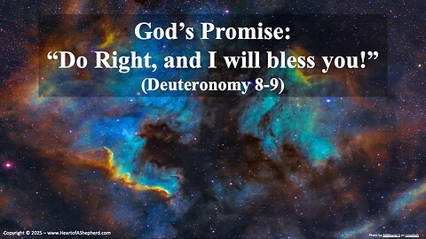 God’s Promise: “Do Right, and I will bless you!” (Deuteronomy 8-9) from www.HeartofAShepherd.com.