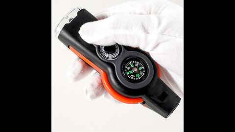 7-in-1 Portable Whistle with Compass, Flashlight, Thermometer, Mirror, for Attention and Rescue