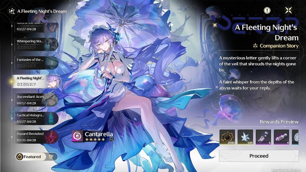 A Fleeting Night's Dream - Companion Story of Cantarella - Wuthering Waves (WuWa) - Version 2.2