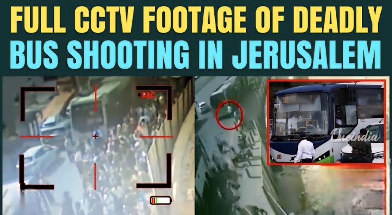 Disturbing Jerusalem Moment: CCTV Shows AL-Qassam Open Machine Guns To Kill Israelis Run in Panic
