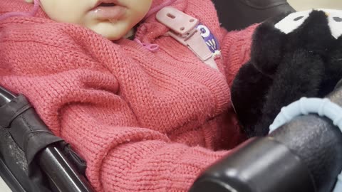 Baby Kayla Playing With Earmuffs — Winter Cute ❄️🎧