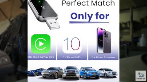 Wireless CarPlay Adapter for iPhone, Convert Wired to Wireless Apple CarPlay Ada